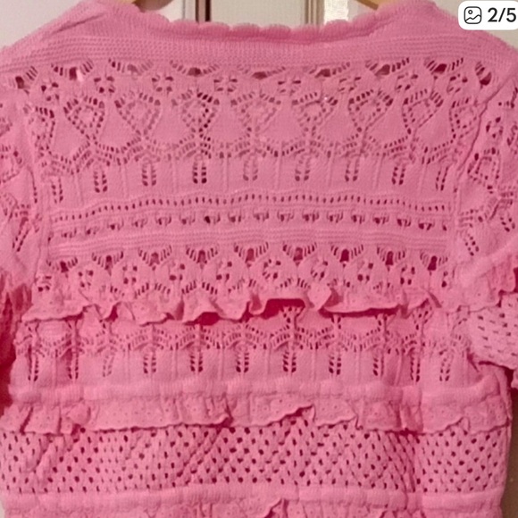Zara Pink Knit Cardigan with Button Front, size Large - Picture 3 of 5